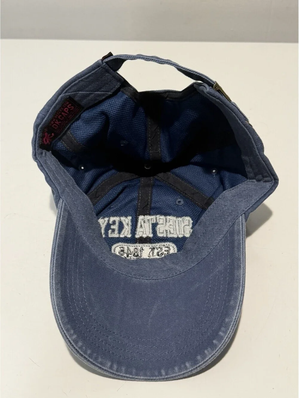 Unisex Dk Caps Adjustable Cap Hat One Size Blue Siesta Key Florida Embroidered
